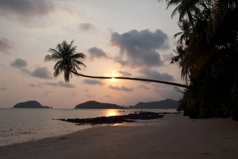 Tropical beach sunset